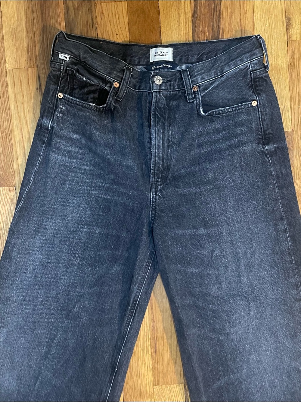 Citizens of Humanity Paloma Baggy Wide Leg Jeans Beverly Brook Black 28 - Picture 3 of 8